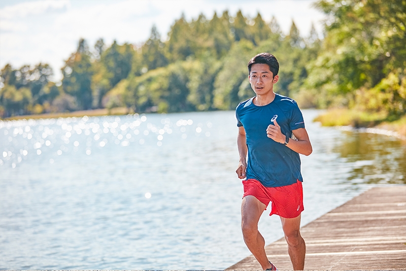 Person outside running