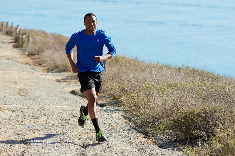 Person running on beach