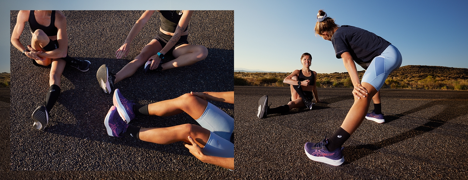 Two people exersizing outside