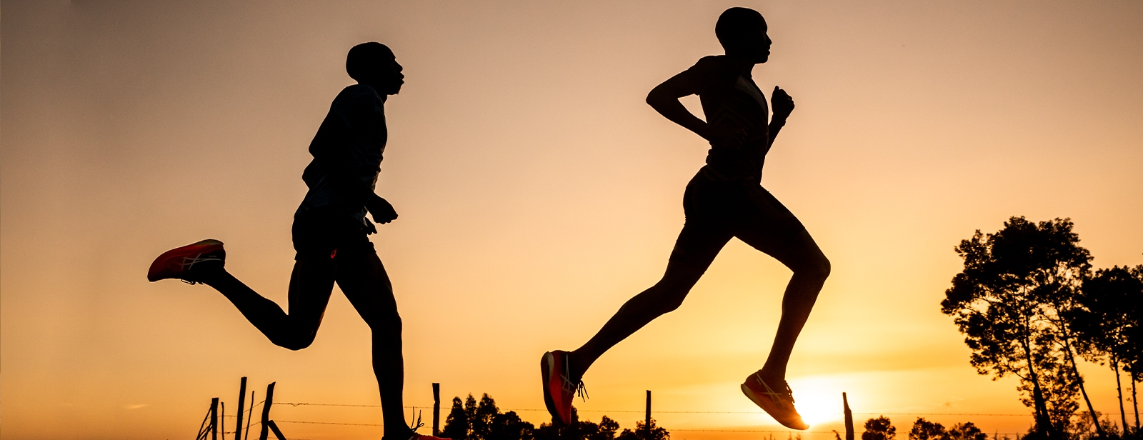 couple running during sunrise