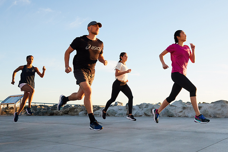 Group of people running