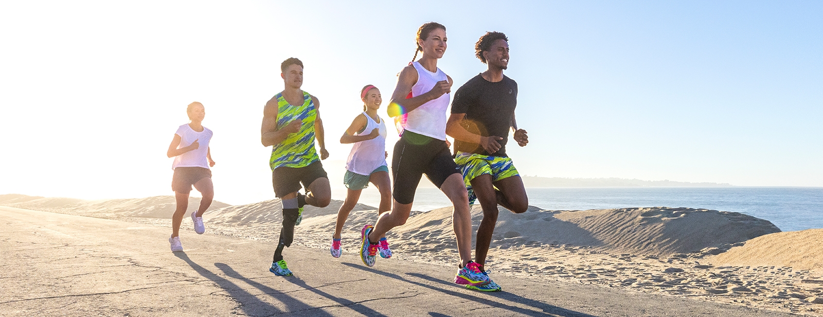 Group of runners running together