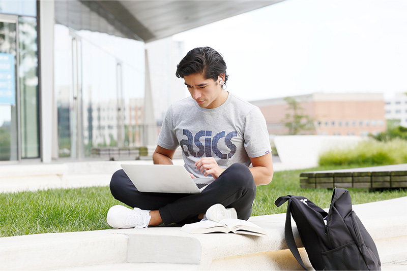Man sitting outside