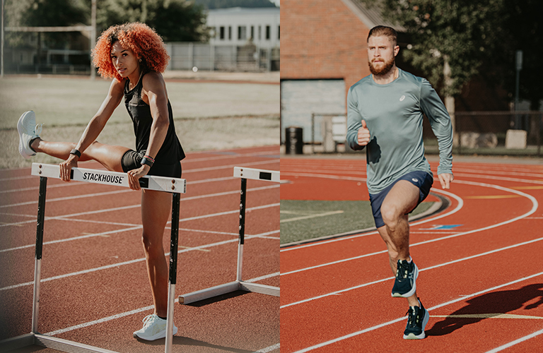 People running track