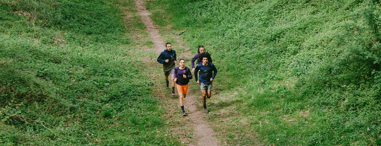 Three people running