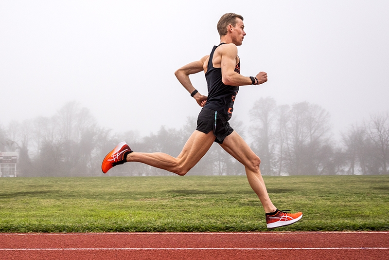 Man running the track