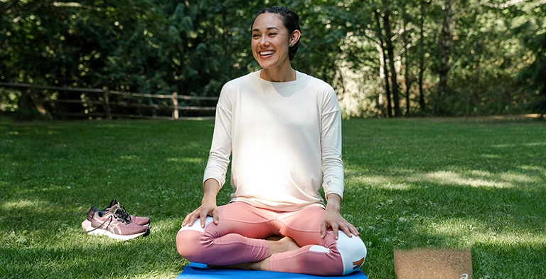 Crossed leg yoga