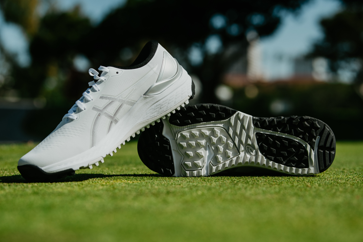 ASICS golf shoes on the green