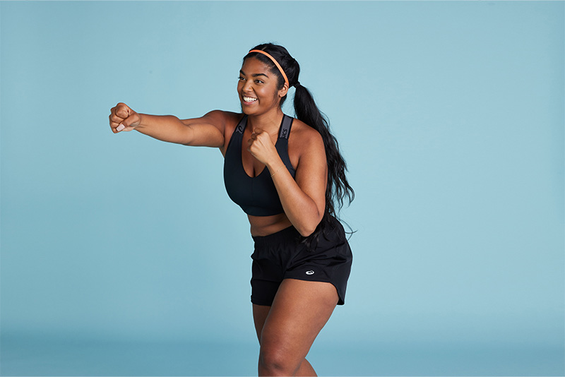 women wearing asics gear