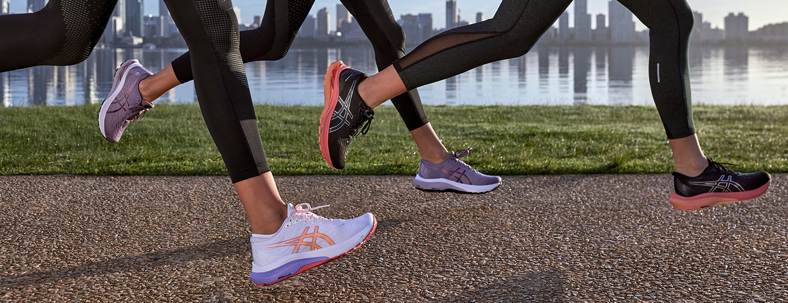 Two people running in the GTs