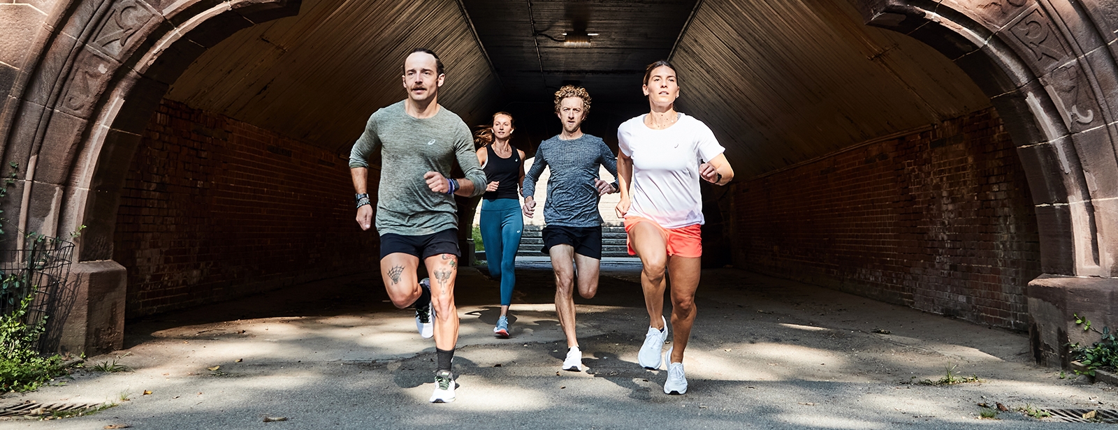Group of runners running together
