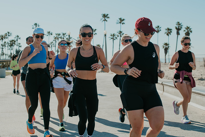Group of people running a race