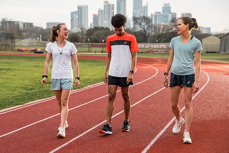 Group walking the track