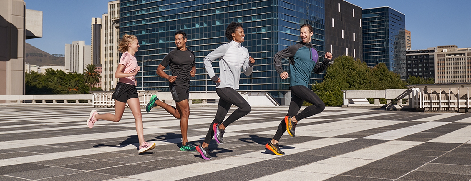 Group of runners running together