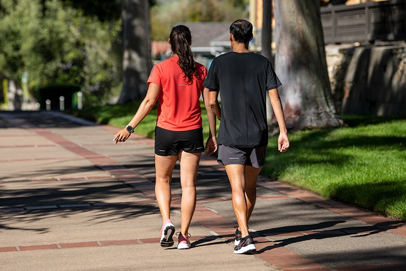Two friends walking