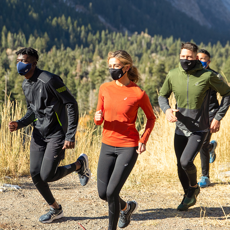 men and women running