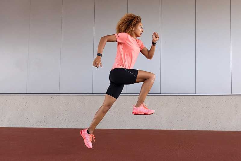 Women running on the track