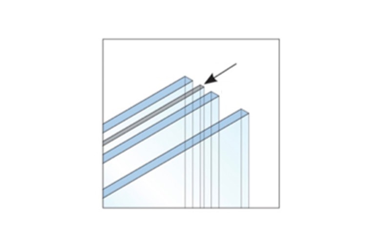 cross section of impact-resistant glass