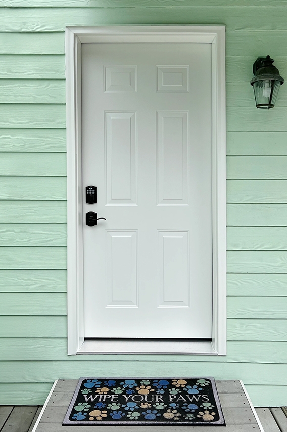 Newly installed Pella fiberglass door on Barhamsville home. 