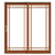 a wood sliding patio door with prairie grilles