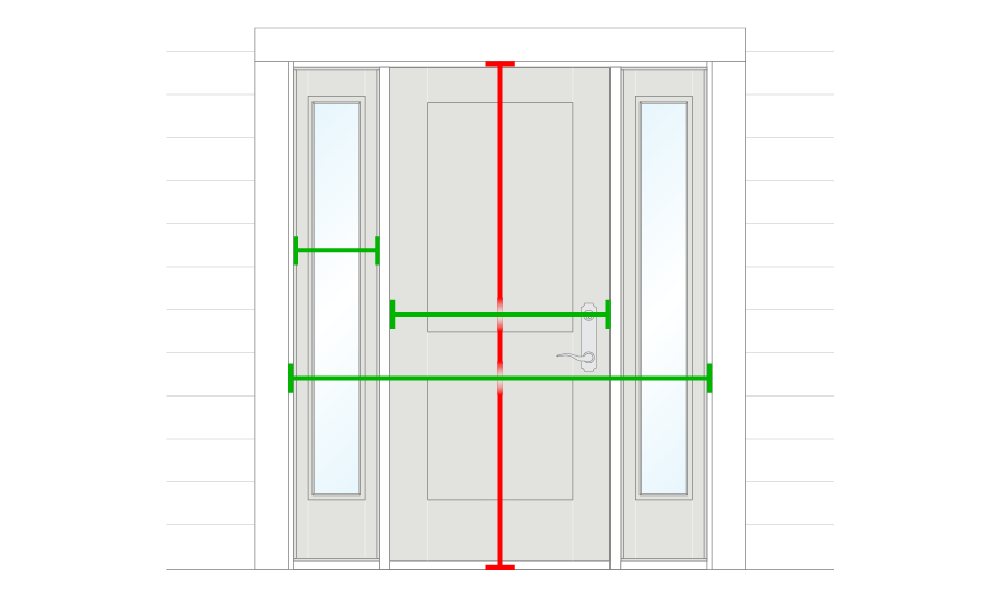 how to measure a pre-hung front entry door with sidelights