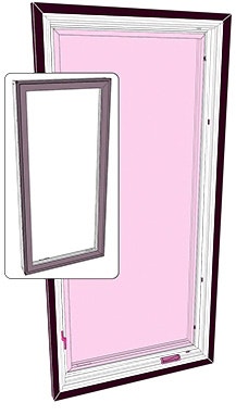 Illustration of the interior view of a casement window demonstrates window anatomy