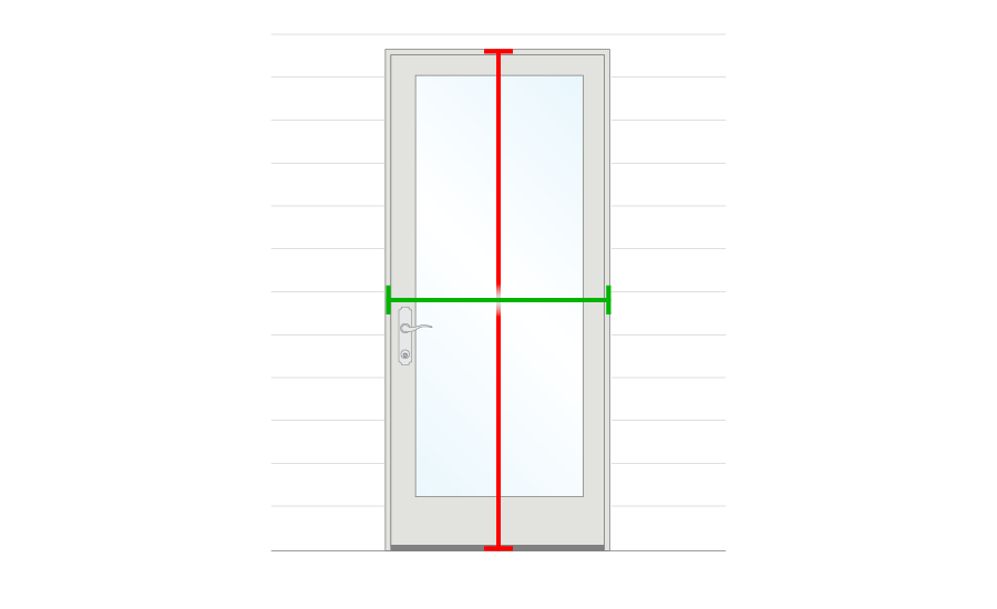 how to measure a hinged or french patio door graphic