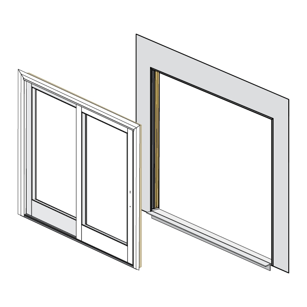 illustration of full frame replacement for sliding doors