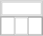 sliding window combination transom over 3 panel