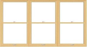 Pella® Lifestyle Series Wood 3-Wide Double-Hung