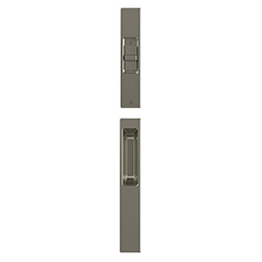 lock and handle in brushed nickel