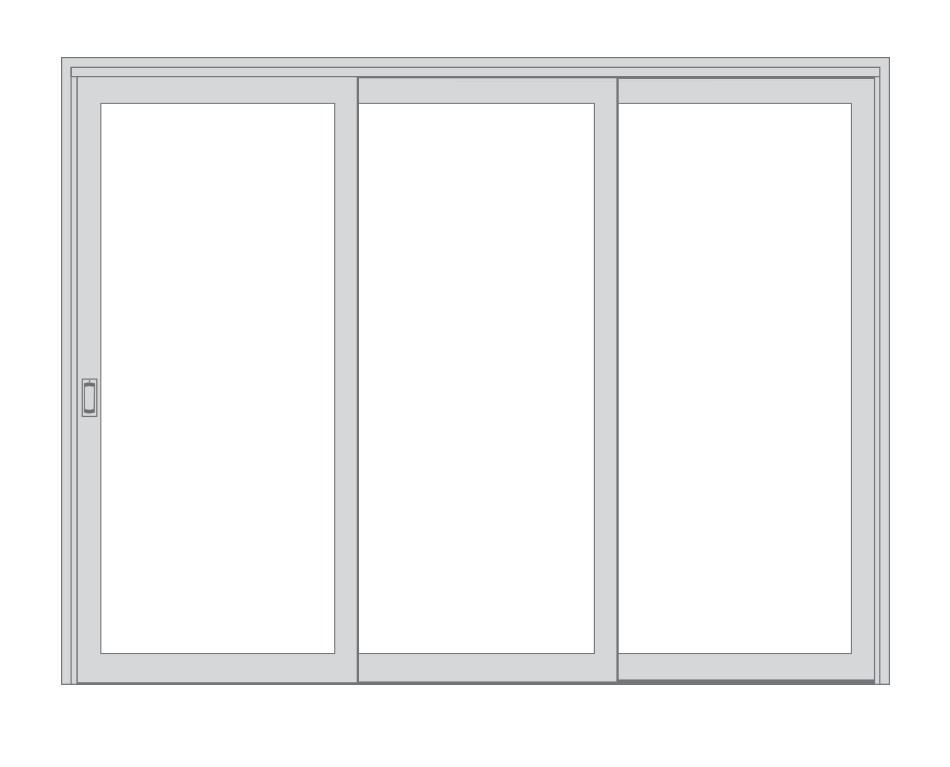 generic drawing of a multi-slide patio door