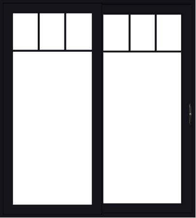 Pella Impervia sliding door with top row grilles