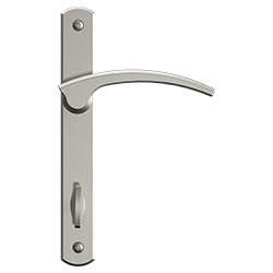 hinged door hardware in satin nickel