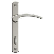 Satin Nickel hinged door hardware in satin nickel