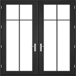 contemporary hinged door cross grille pattern