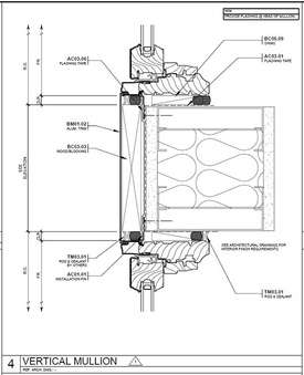 St. Paul Plaza Architect Series window vertical mullion drawing.
