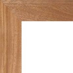 unfinished mahogany corner section of a window