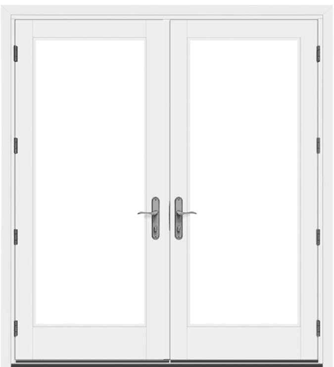 Steves Sons 60 In X 80 In Clear Lite Primed White Fiberglass Prehung Right Hand Inswing Center Hinge Patio Door With Xl Pet Door Fgchp Flxp Pr R60 4irh The Home Depot