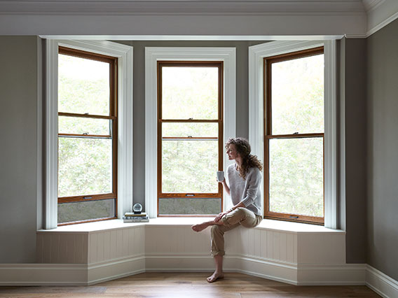 Bay windows in home. 