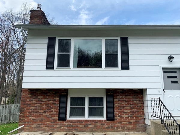 After image of a newly installed picture window that replaced a bow window on a South Burlington home.