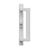 White sliding patio door handle illustration