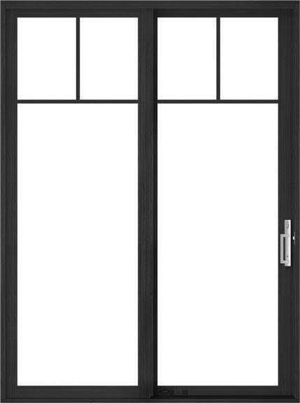sliding door with top row grilles