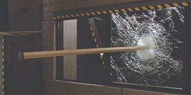 hurricane shield testing wood beam into window