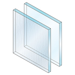 An illustration of rain-etched glass