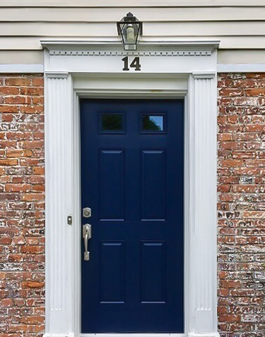 replacement fiberglass entry door creates an eye-catching entryway 