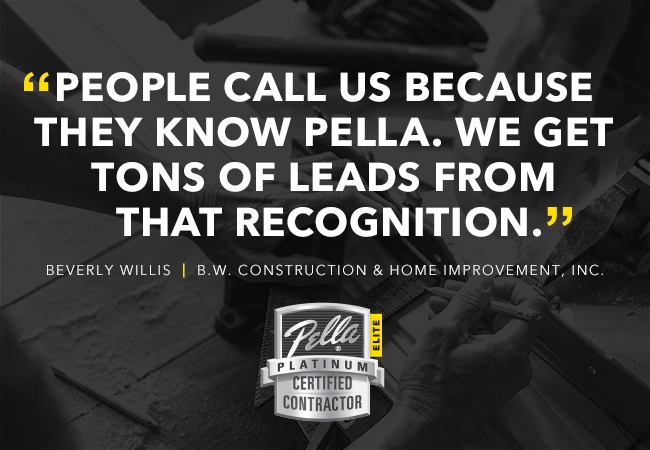 Quoting Beverly Willis about Pella name recognition.