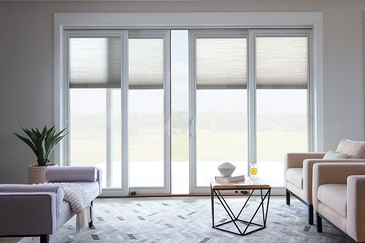 white sliding french doors with blinds-between-the-glass