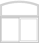 sliding window combination arch head over sliding window