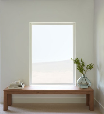 single casement 250 series window over hall table